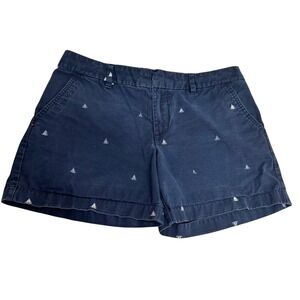 Tommy Hilfiger Shorts Sailboat Print Coastal Casual Blue Womens Size‎ 8 Nautical
